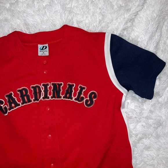 St. Louis Cardinals Vintage Dynasty Jersey Red White & Blue size Medium Patch - Picture 1 of 5